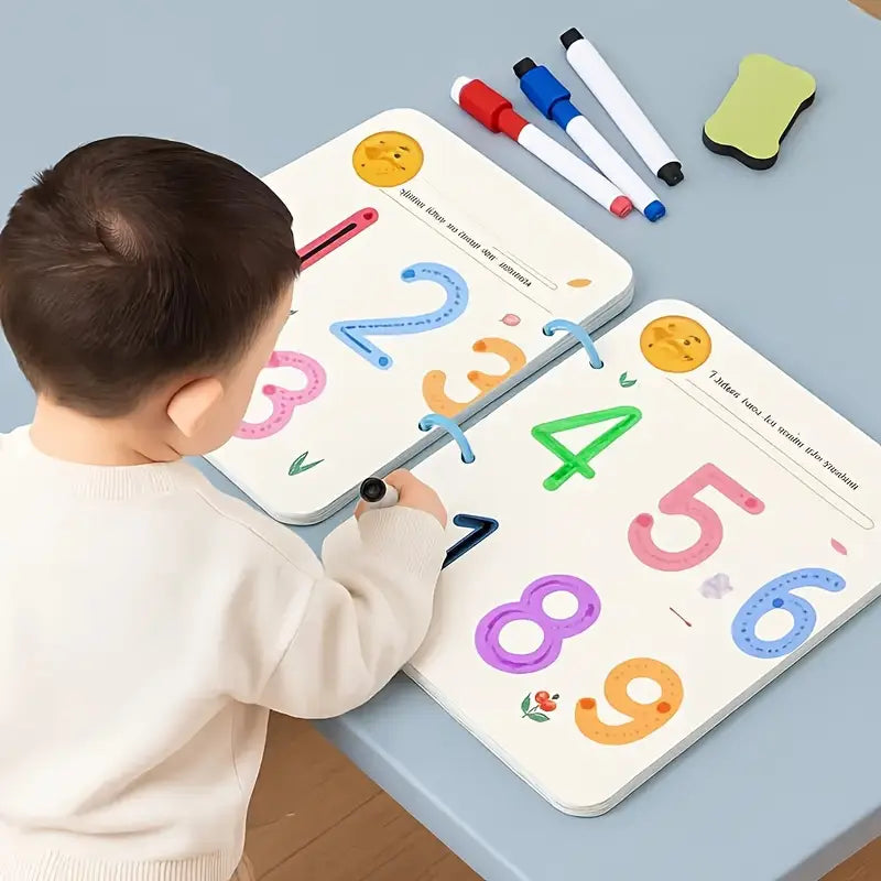 Aider Hand Writing Pen Control Training Practice Book 64 page | Magical Tracing Workbook Set | Preschool Educational Reusable Learning Book For Kids