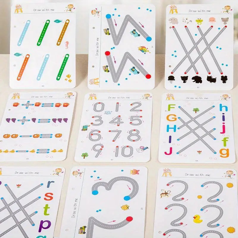 Aider Hand Writing Pen Control Training Practice Book 64 page | Magical Tracing Workbook Set | Preschool Educational Reusable Learning Book For Kids