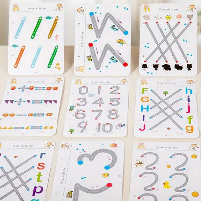 Aider Hand Writing Pen Control Training Practice Book 64 page | Magical Tracing Workbook Set | Preschool Educational Reusable Learning Book For Kids