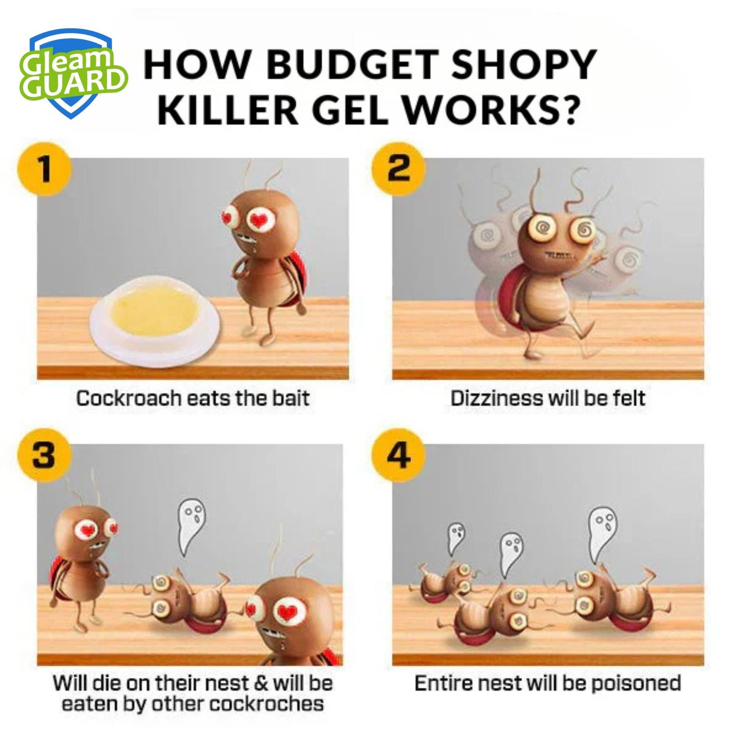 Gleam GUARD™ Cockroach Killer Gel - Powerful Pest Control Solution