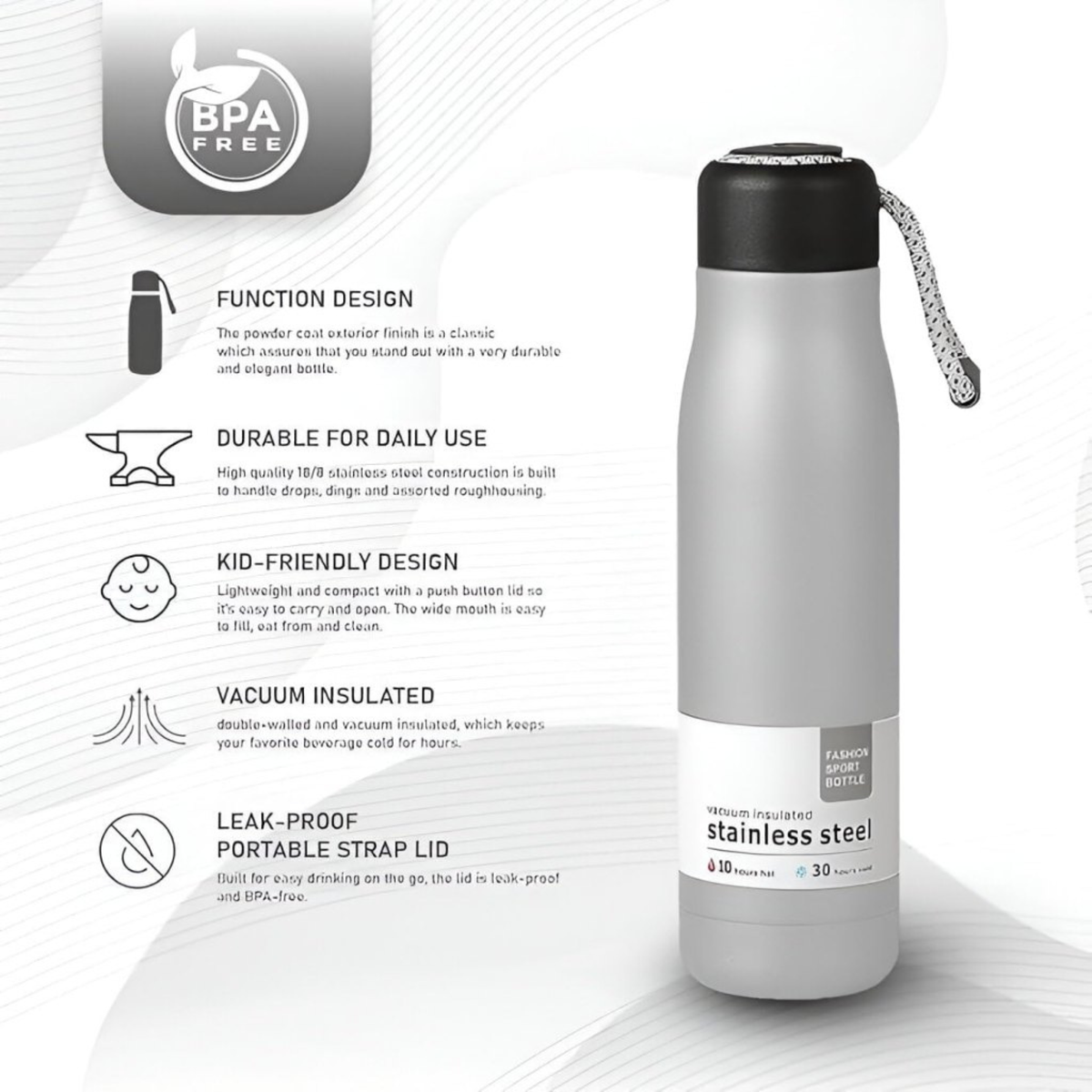 Aider Premium 550ml Insulated Steel Bottle – Keeps Drinks Ice Cold for 24 Hours