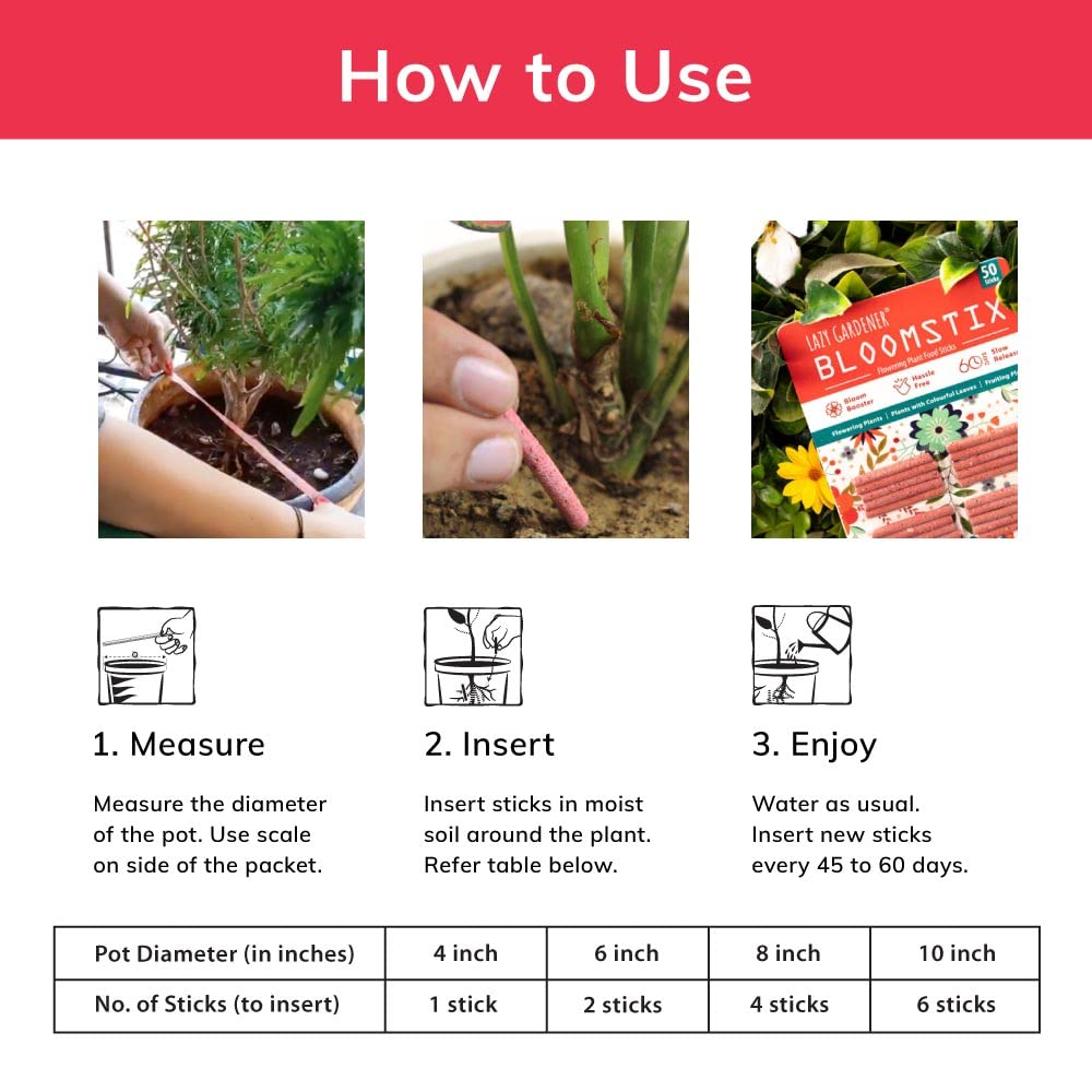 Organic Plant Growth Sticks - 30 Day Slow Release Fertilizer for Indoor & Outdoor Plants