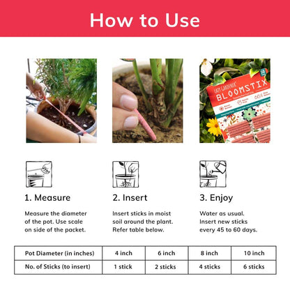 Organic Plant Growth Sticks - 30 Day Slow Release Fertilizer for Indoor & Outdoor Plants