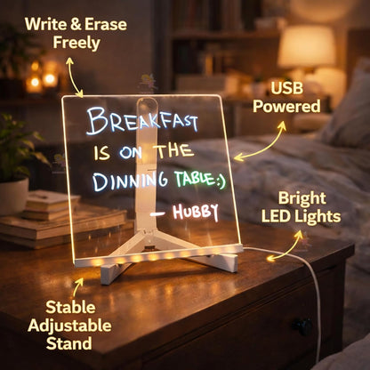 DIY 3D LED Writing Pad for Kids – Glow Board with Markers & USB Plug (20×20cm)
