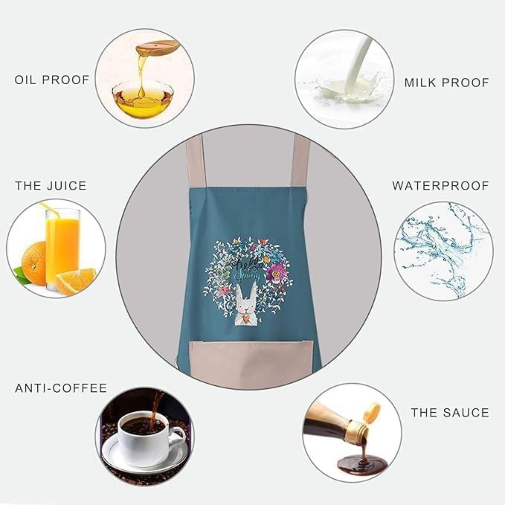 🔥 Waterproof Kitchen Apron | Buy 1 Get 1 FREE | Cute Bunny Print