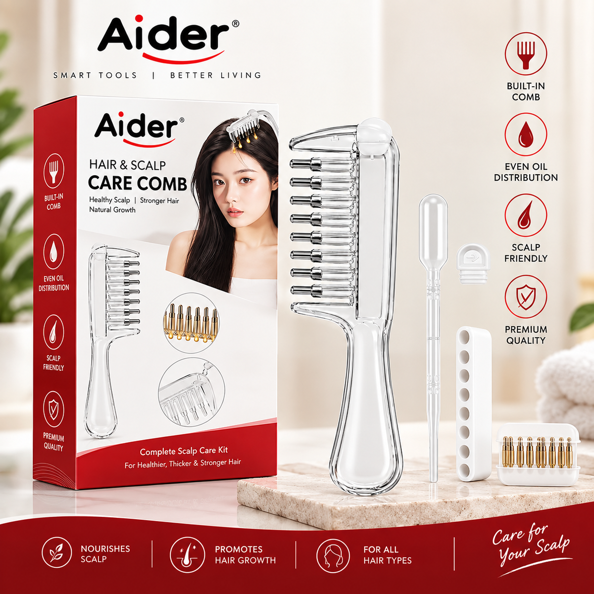 Aider Hair Oil Applicator Comb