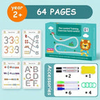 Aider Hand Writing Pen Control Training Practice Book 64 page | Magical Tracing Workbook Set | Preschool Educational Reusable Learning Book For Kids