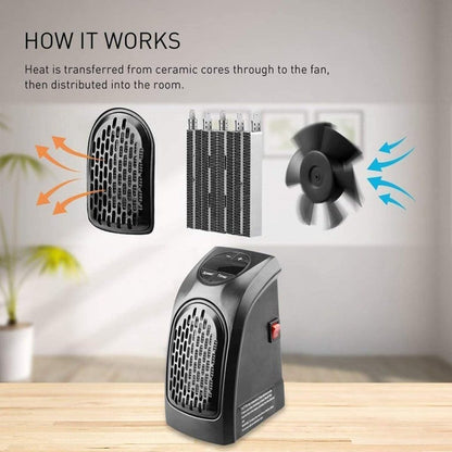 Handy Plug-In Mini Room Heater 400W | Instant Heat for Home & Office