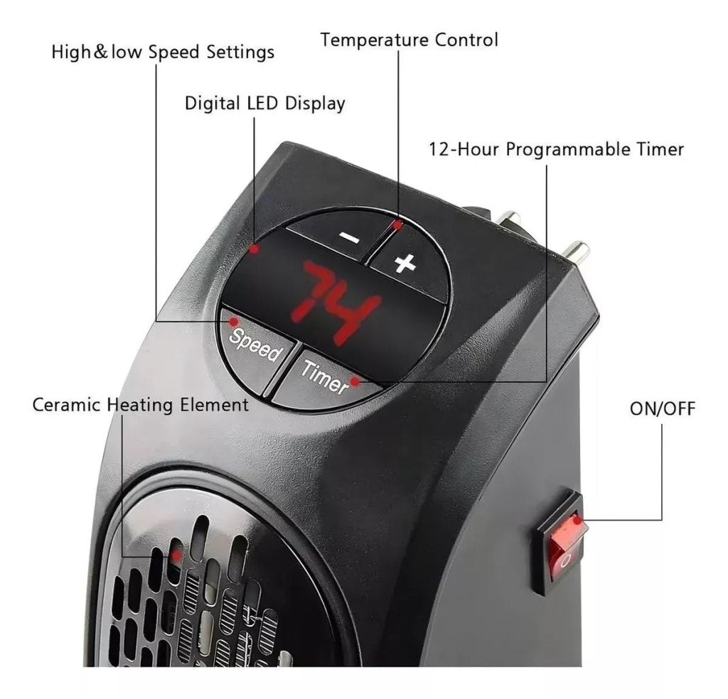 Handy Plug-In Mini Room Heater 400W | Instant Heat for Home & Office