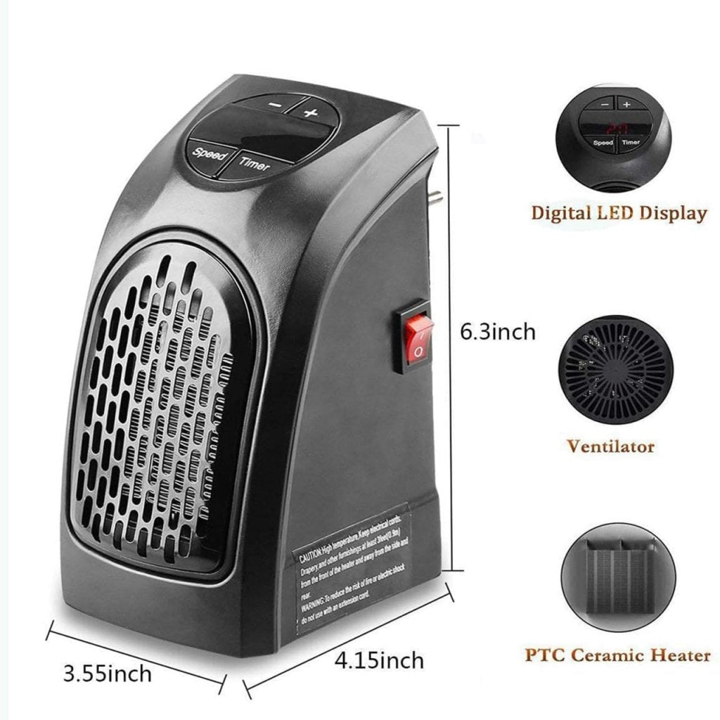 Handy Plug-In Mini Room Heater 400W | Instant Heat for Home & Office