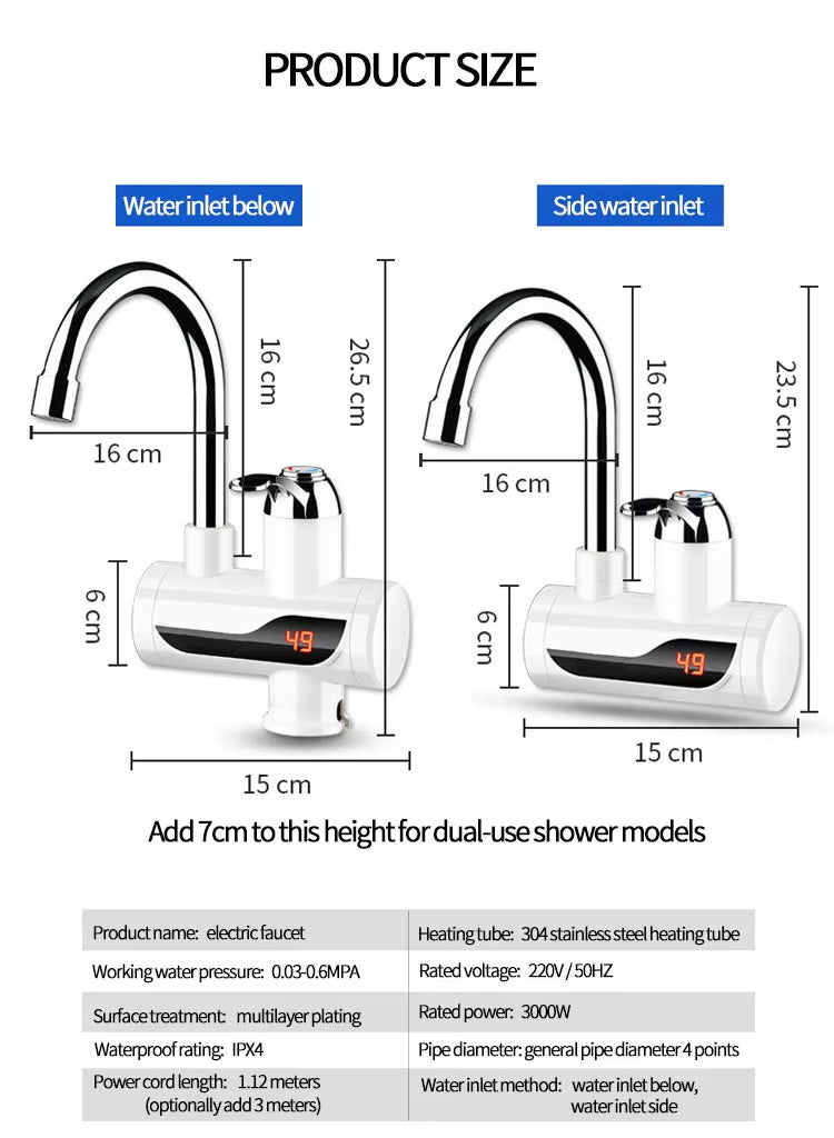 Instant Electric Heating Water Heater Faucet Tap