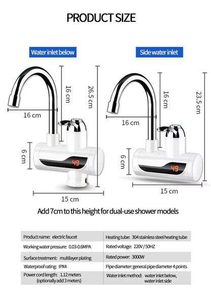 Instant Electric Heating Water Heater Faucet Tap