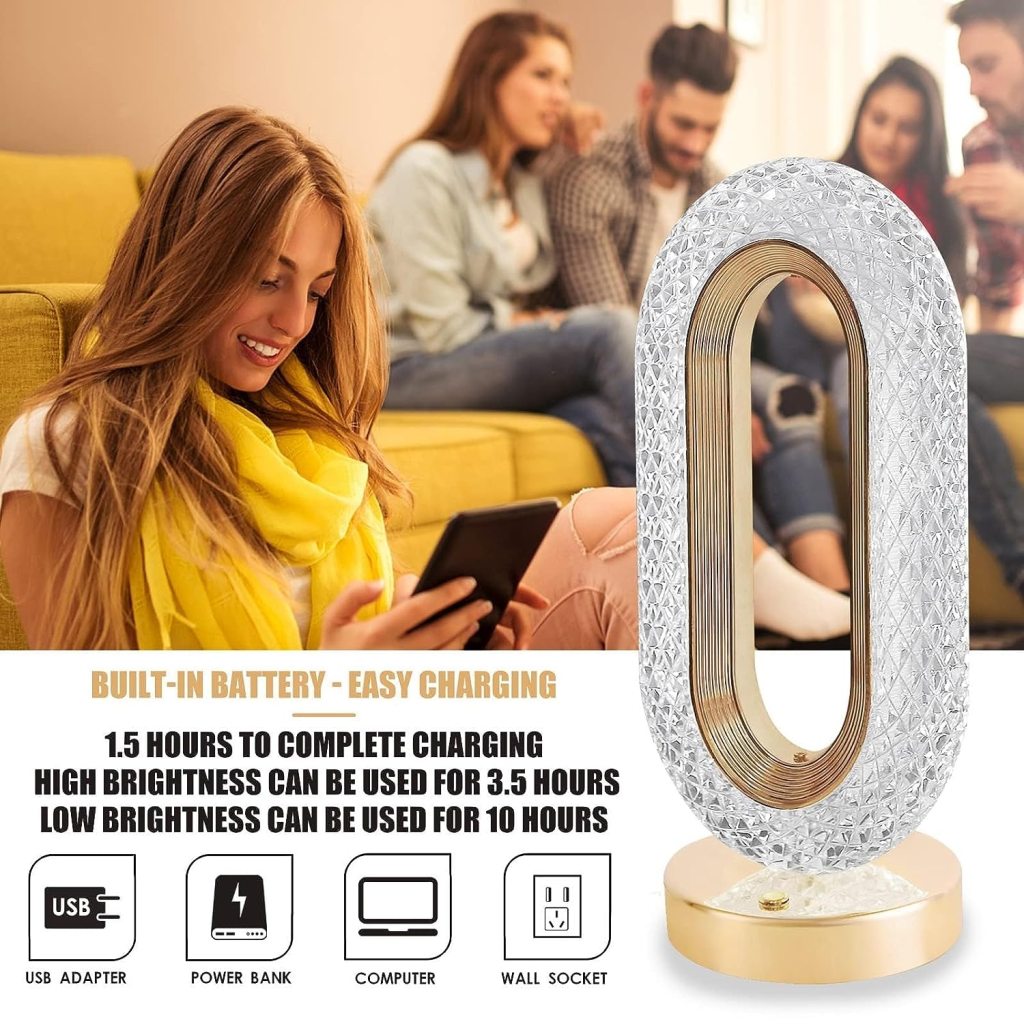 Luxury Crystal LED Table Lamp for Bedroom