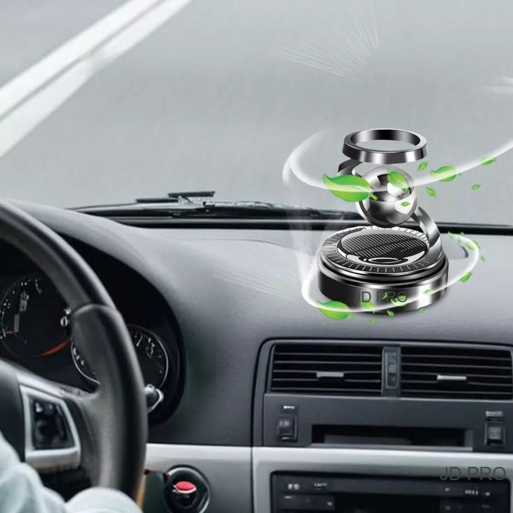 Solar Rotating Car Air Freshener – Refillable Dashboard Diffuser