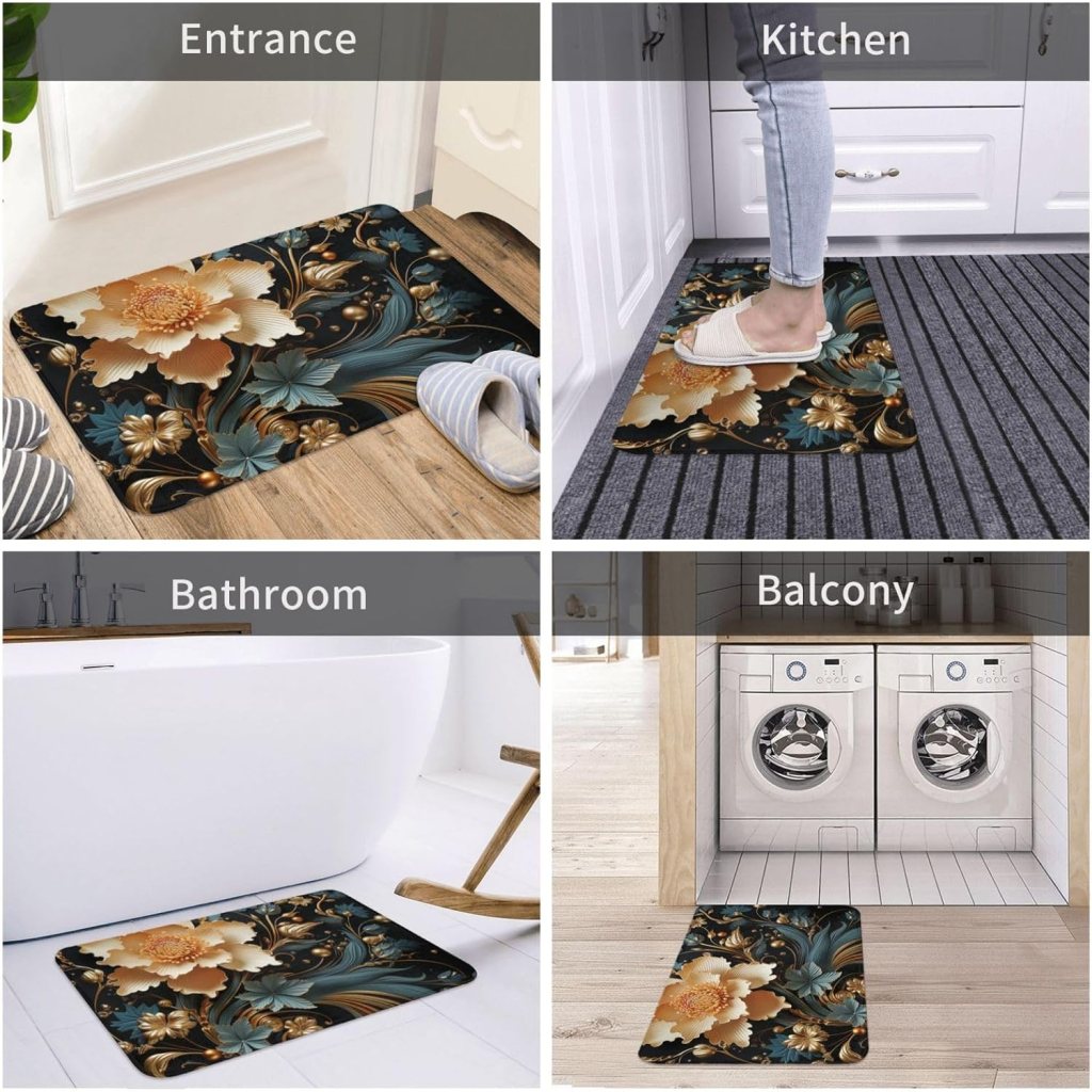 Aider Square 5D Anti-Slip Water Absorbing Bathroom Mat