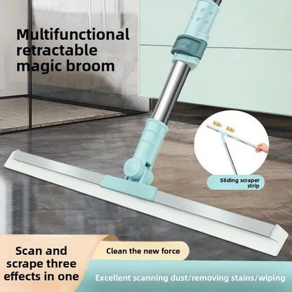 Aider Silicon Magic Broom Floor Wiper Long Handle 180° Rotate