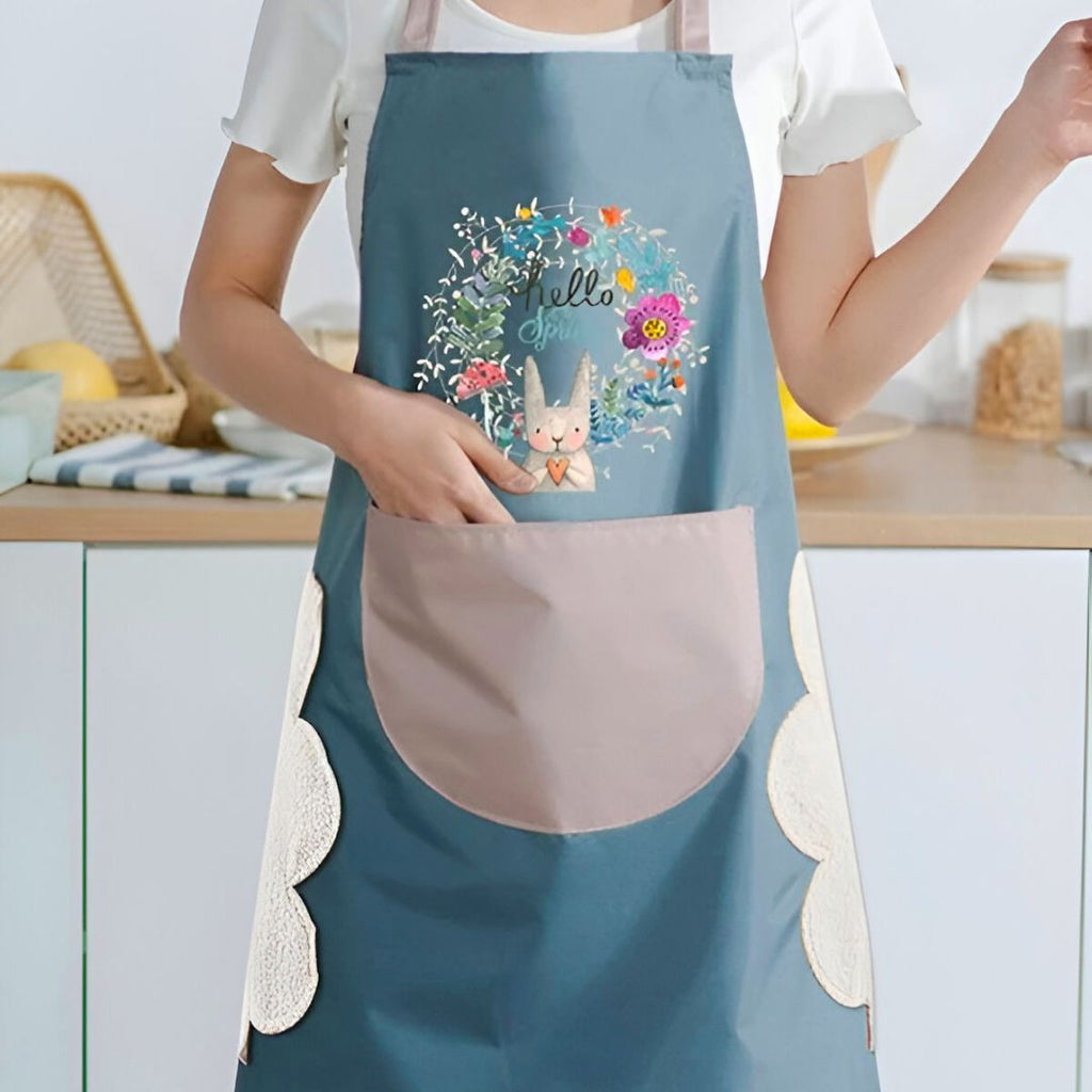🔥 Waterproof Kitchen Apron | Buy 1 Get 1 FREE | Cute Bunny Print
